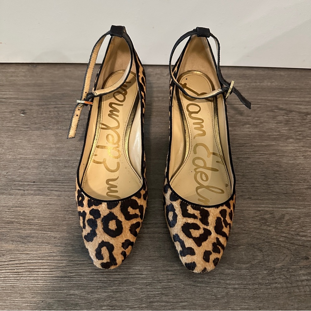 Sam Edelman Calf Hair Lola Ankle Strap Pump
